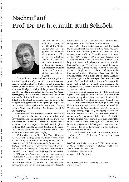 Vorschauseite 3: Nachruf auf Ruth Schröck