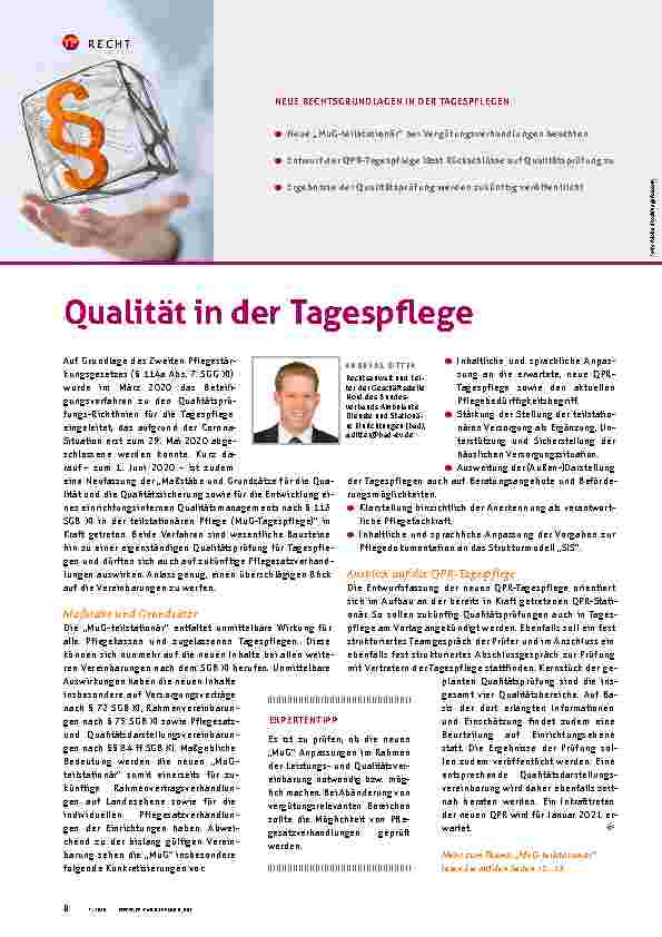 Vorschauseite 1: Qualität in der Tagespflege