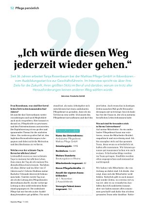 Vorschauseite 1: „Ich würde diesen Weg jederzeit wieder gehen. “