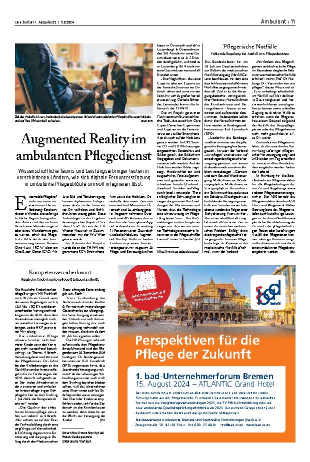 Vorschauseite 1: Augmented Reality im ambulanten Pflegedienst