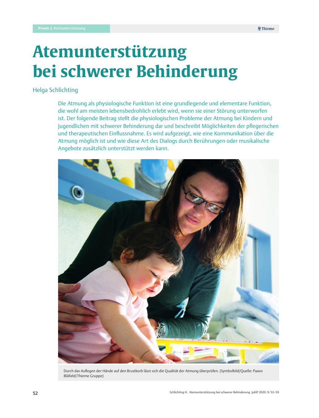 Vorschauseite 1: Atemunterstützung bei schwerer Behinderung
