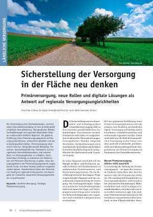 Vorschauseite 1: Sicherstellung der Versorgung in der Fläche neu denken Primärversorgung, neue Rollen und digitale Lösungen als Antwort auf regionale Versorgungsungleichheiten