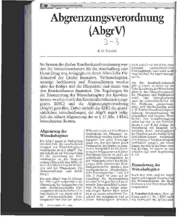 Vorschauseite 1: Abgrenzungsverordnung (AbgrV)