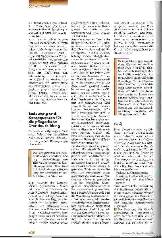 Vorschauseite 3: Pflegeausbildung hat viel zu bieten Ausbildung in sich verändernden Strukturen