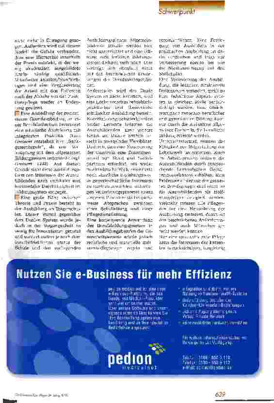 Vorschauseite 4: Pflegeausbildung hat viel zu bieten Ausbildung in sich verändernden Strukturen