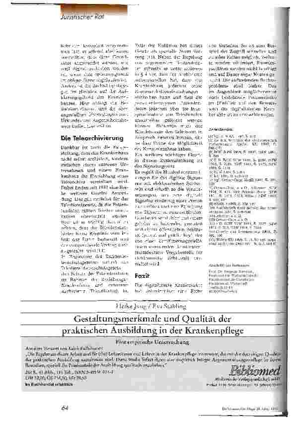 Vorschauseite 5: Rechtliche Anforderungen an eine EDV-gestützte Dokumentation Dokumentationspflicht