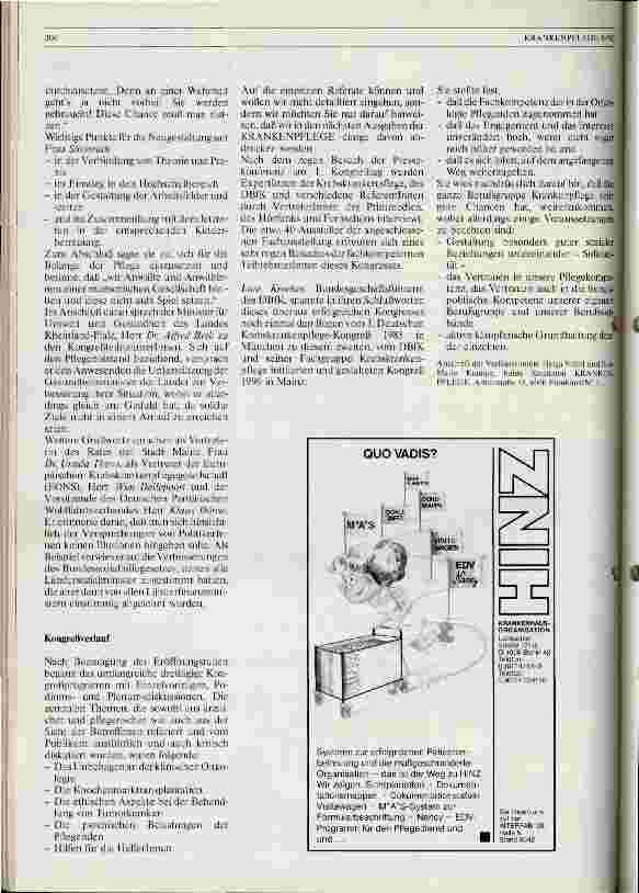 Vorschauseite 2: 2. Deutscher Krebskrankenpflegekongreß vom 6.-8. März 1990