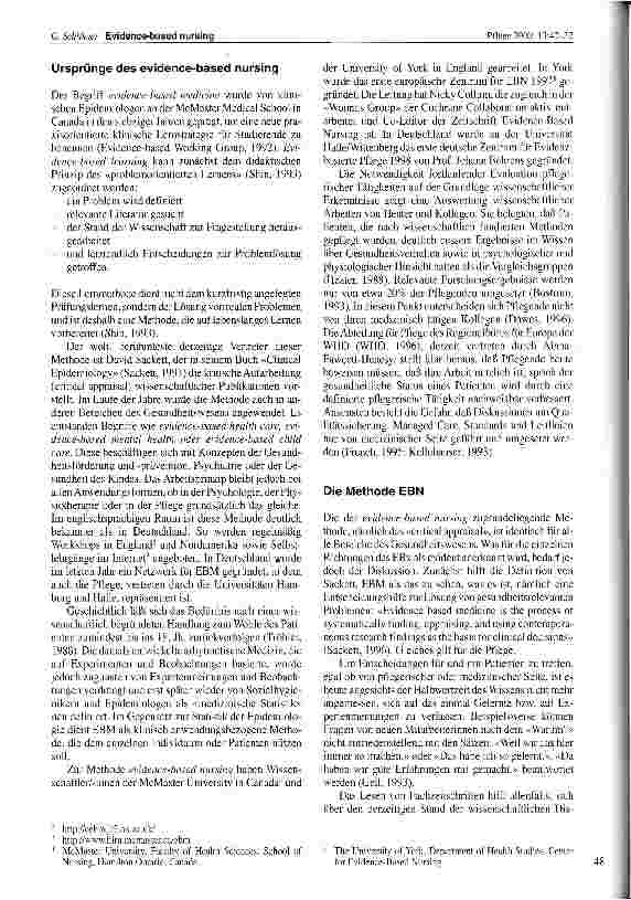 Vorschauseite 2: Evidence-based nursing Eine Methode für die Pflege?