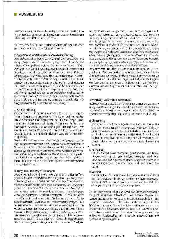 Vorschauseite 2: Ausbildungs-Glossar Teil 7 Prüfen und bewerten - jede Leistung bedarf einer Rückmeldung