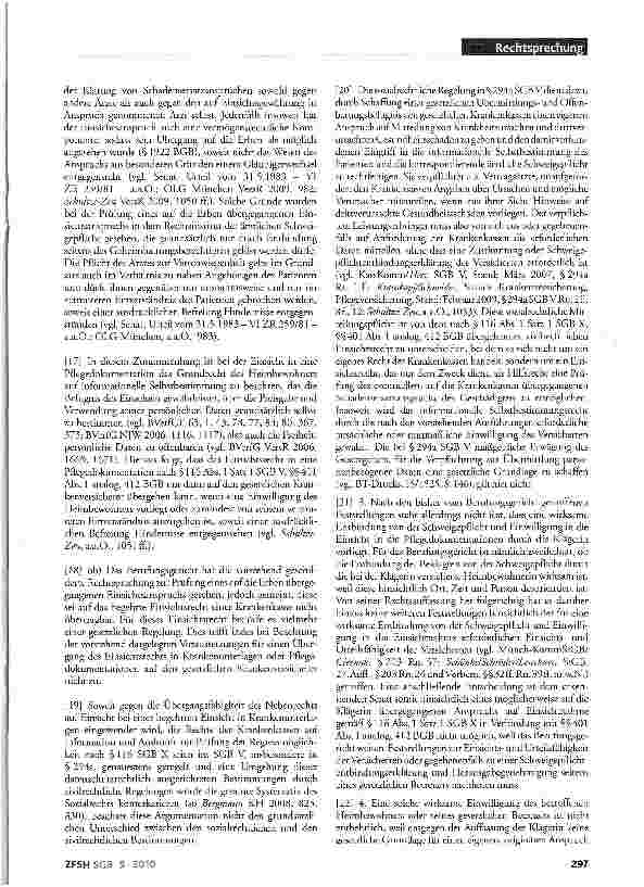 Vorschauseite 3: Regress der Krankenkasse gegen Heimträger; Übergang des Einsichtrechts in Pflegedokumentation