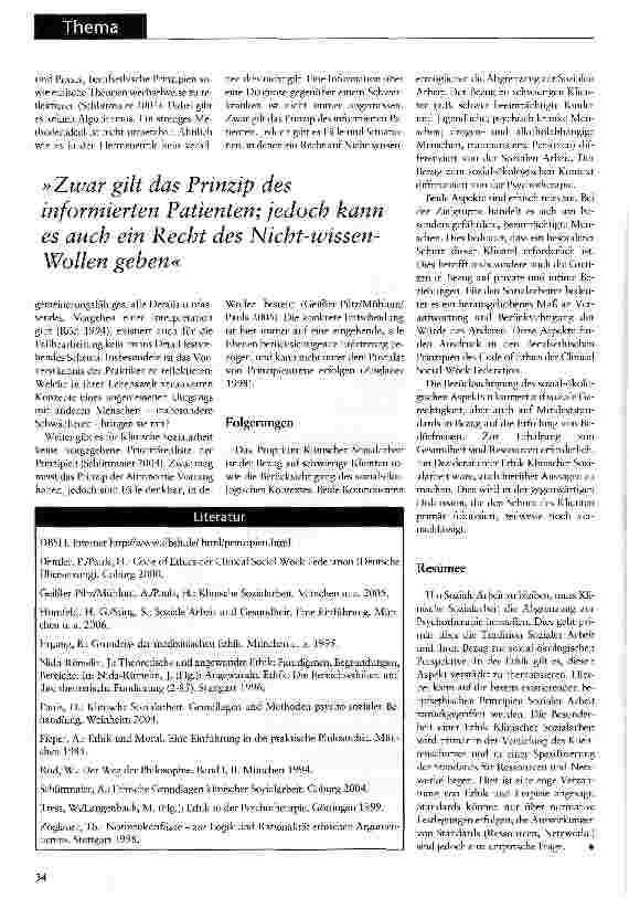 Vorschauseite 3: Der Einzelfall zähltIn der Klinischen Sozialarbeit können ethische Grundprinzipien nur allgemeine Leitlinien sein