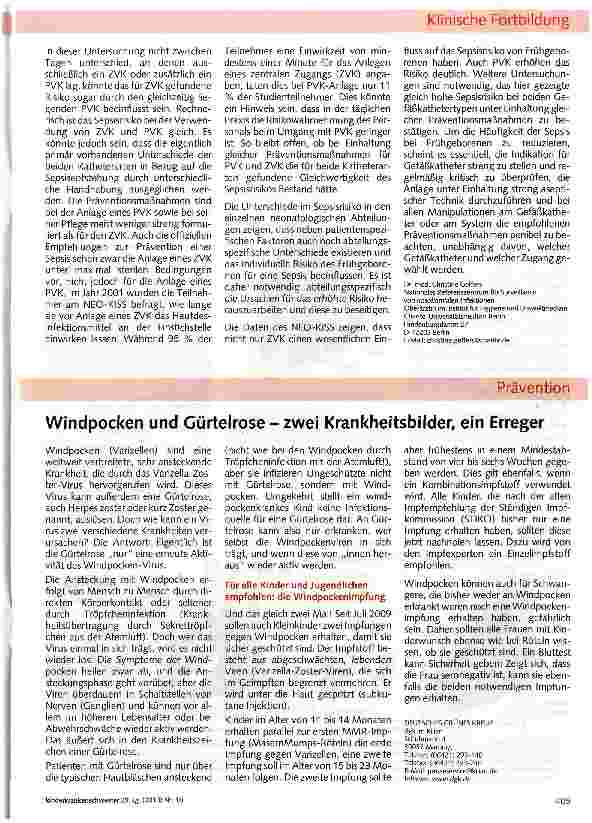 Vorschauseite 3: Periphere und zentrale Gefäßkatheter als Risiko für die primäre nosokomiale Sepsis bei Frühgeborenen