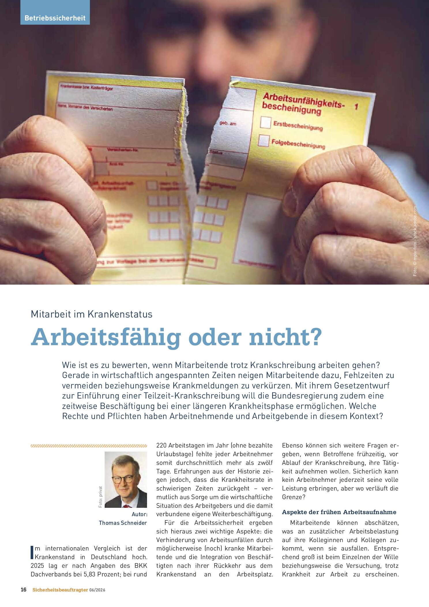 Vorschauseite 1: Arbeitsfähig oder nicht?