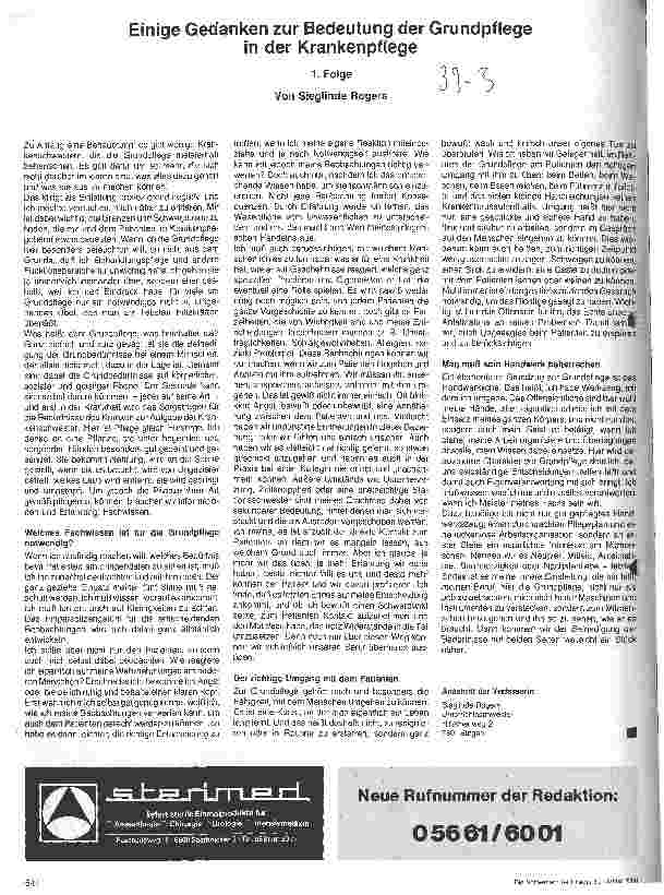 Vorschauseite 1: Einige Gedanken zur Bedeutung der Grundpflege in der Krankenpflege