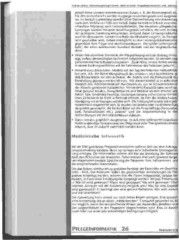 Vorschauseite 6: Auswertungsmöglichkeiten elektronischer Pflegedokumentation und -planung Projektarbeit im Rahmen des Modul II der Weiterbildung zur Leitung einer Station oder Einheit