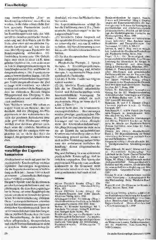 Vorschauseite 6: 15 Jahre nach der Psychiatrie-Enquete Die Situation der Psychiatrie und der psychiatrischen Krankenpflege