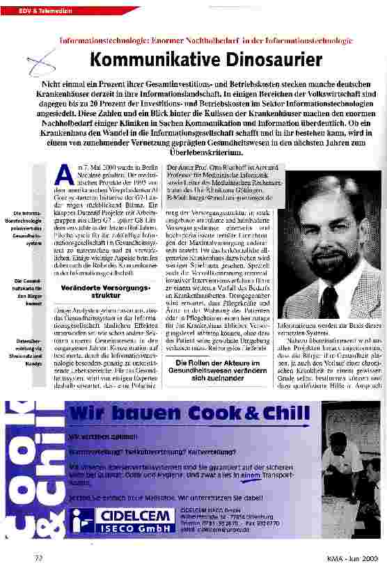 Vorschauseite 1: Kommunikative Dinosaurier Informationstechnologie: Enormer Nachholbedarf in der Informationstechnologie