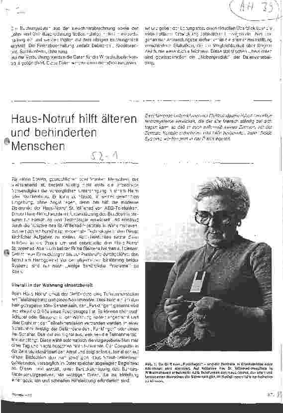 Vorschauseite 1: Haus-Notruf hilft älteren und behinderten Menschen
