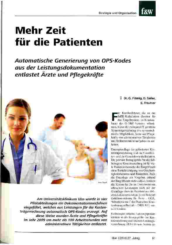 Vorschauseite 1: Mehr Zeit für die Patienten