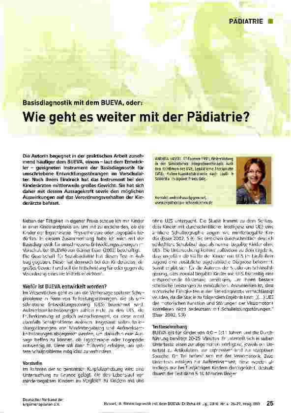 Vorschauseite 1: Wie geht es weiter mit der Pädiatrie?