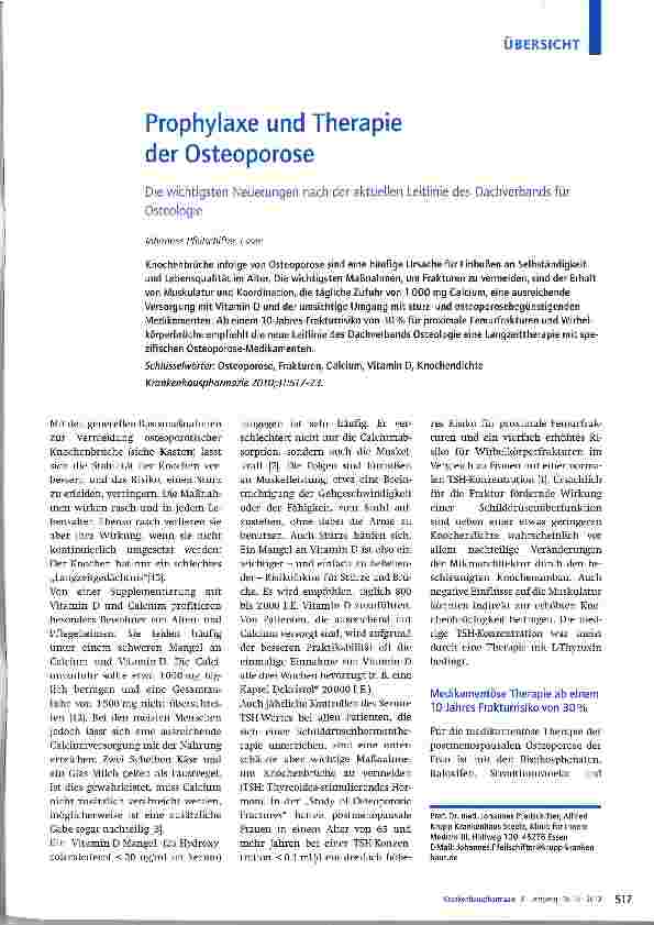 Vorschauseite 1: Prophylaxe und Therapie der Osteoporose