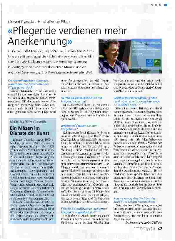 Vorschauseite 1: «Pflegende verdienen mehr Anerkennung»