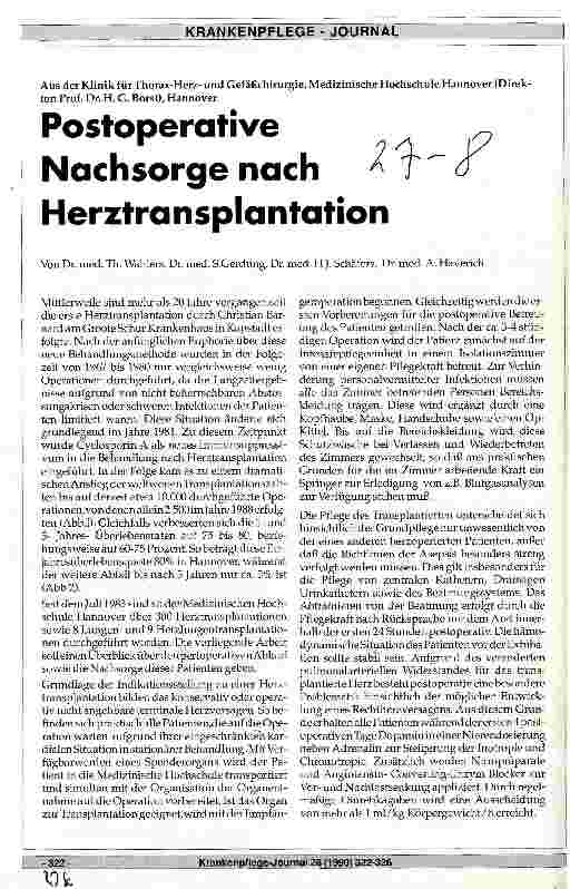 Vorschauseite 1: Postoperative Nachsorge nach Herztransplantation