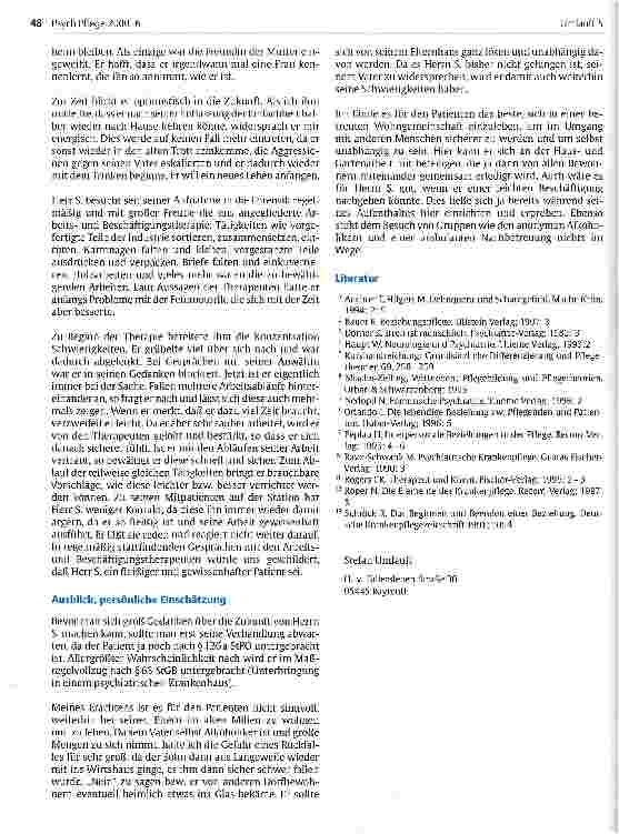 Vorschauseite 6: Psychiatrische Pflege in der Forensik - ein Fallbeispiel