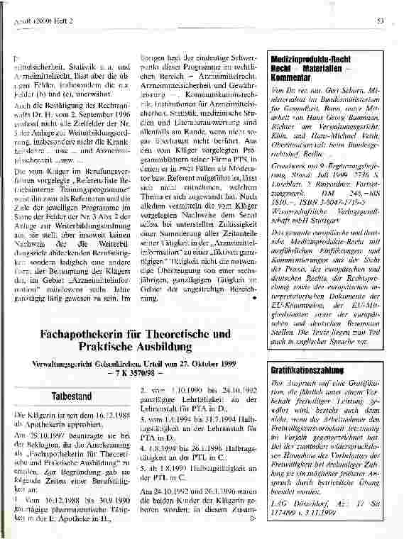 Vorschauseite 1: Fachapothekerin für Theoretische und Praktische Ausbildung