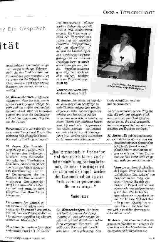 Vorschauseite 2: Pflegequalitätssicherung - was bedeutet das eigentlich? Ein Gespräch zum Thema Pflegequalität