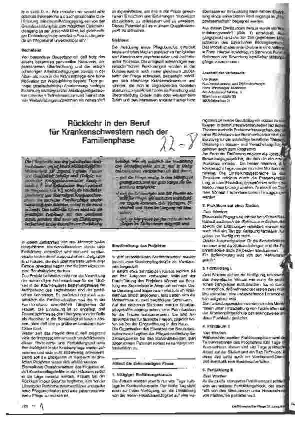 Vorschauseite 2: Entwurf eines Weiterbildungsmodells für Krankenschwester/-pfleger und Altenpflegerinnen/Altenpfleger zur Lehrkraft und Pflegedienstleitung