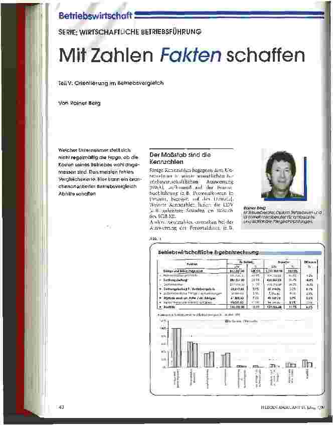 Vorschauseite 1: Mit Zahlen Fakten schaffen Teil V: Orientierung im Betriebsvergleich