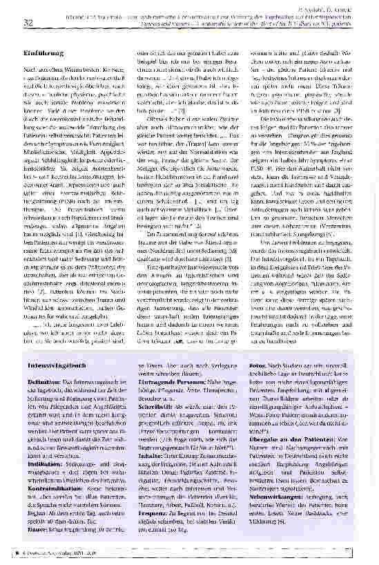 Vorschauseite 2: Träume und Traumata - einen systematische Übersichtsarbeit zur Wirkung des Tagebuches auf Intensivpatienten