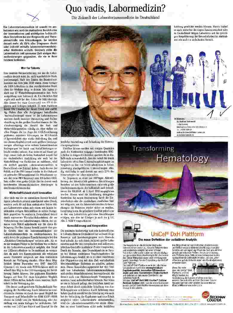 Vorschauseite 1: Quo vadis, Labormedizin?