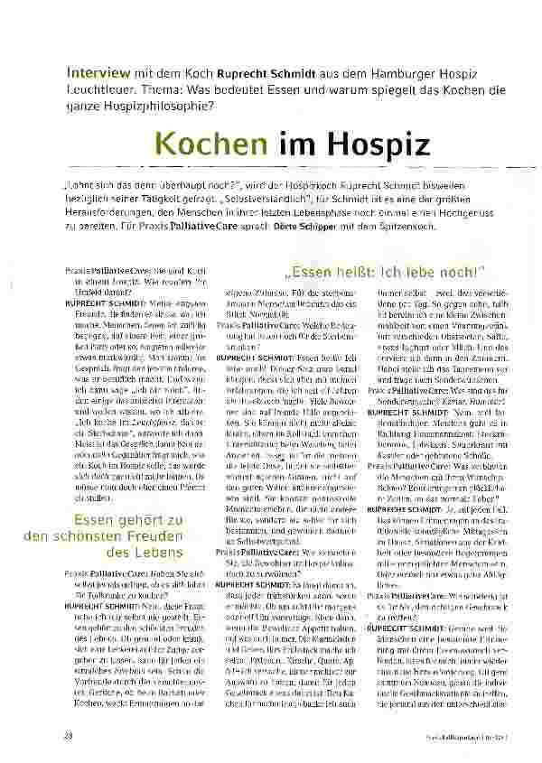 Vorschauseite 1: Kochen im Hospiz