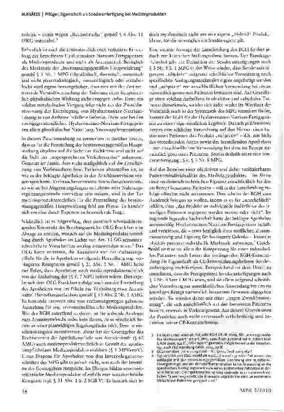 Vorschauseite 2: Eigenschaft als Sonderanfertigung bei Medizinprodukten