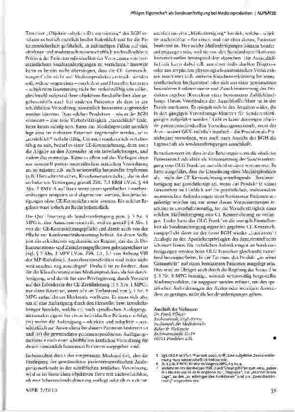 Vorschauseite 3: Eigenschaft als Sonderanfertigung bei Medizinprodukten
