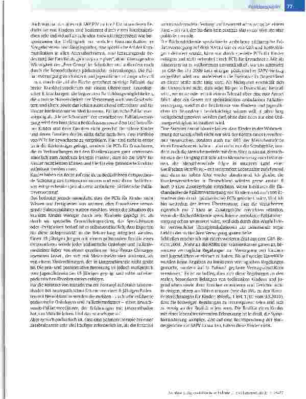 Vorschauseite 2: Die spezialisierte ambulante pädiatrische Palliativversorgung: eine reale Herausforderung