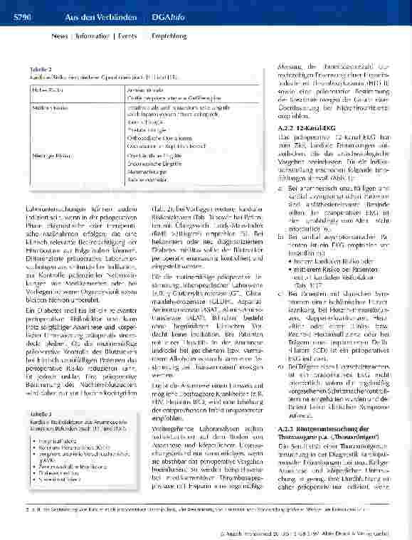 Vorschauseite 3: Präoperative Evaluation erwachsener Patienten vor elektiven, nicht kardiochirurgischenEingriffen