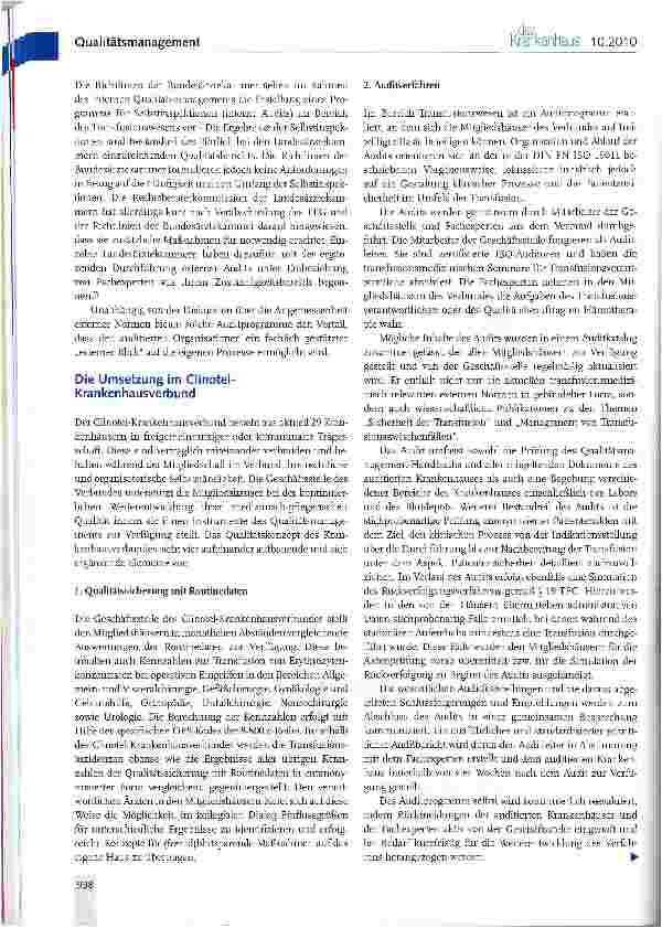 Vorschauseite 2: Qualitätsmanagement in der Transfusionsmedizin