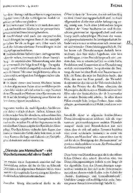 Vorschauseite 2: Fachkräfte in der Altenpflege - eine bedrohte Spezies? Sozialpflegerische Berufe zwischen Wachstumserfolgen und Deregulierungsprozessen
