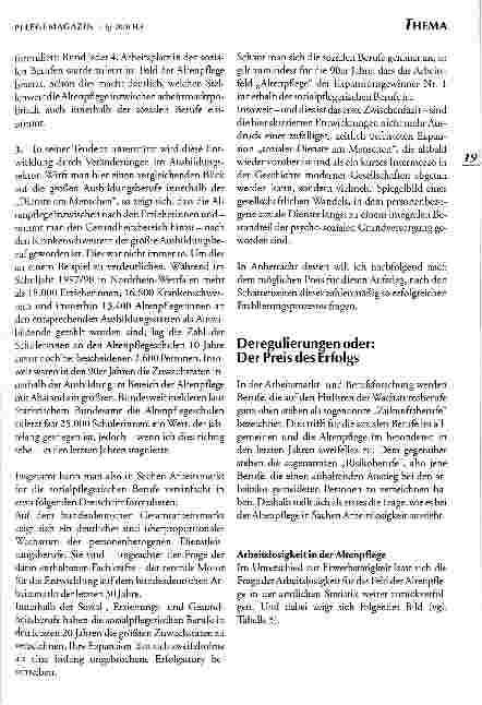 Vorschauseite 6: Fachkräfte in der Altenpflege - eine bedrohte Spezies? Sozialpflegerische Berufe zwischen Wachstumserfolgen und Deregulierungsprozessen