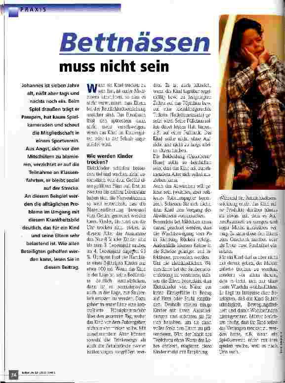 Vorschauseite 1: Bettnässen muss nicht sein