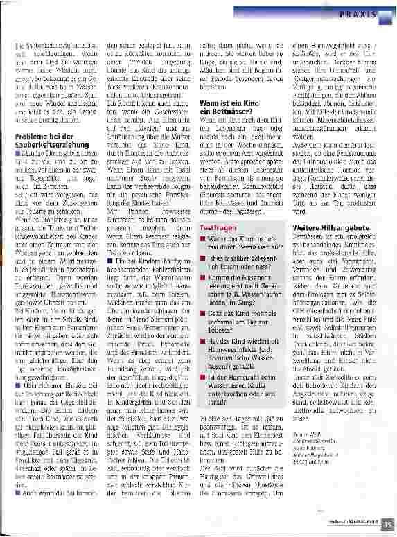 Vorschauseite 2: Bettnässen muss nicht sein