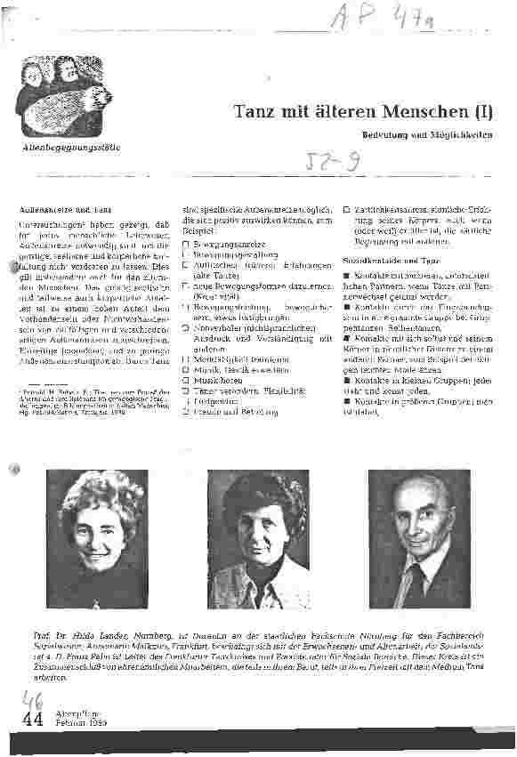 Vorschauseite 1: Tanz mit älteren Menschen (I)