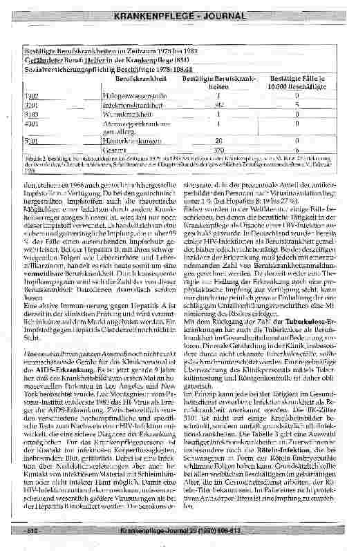 Vorschauseite 3: Berufserkrankungen von Krankenhauspersonal - Häufigkeit, mögliche Ursache und prognostische Aspekte