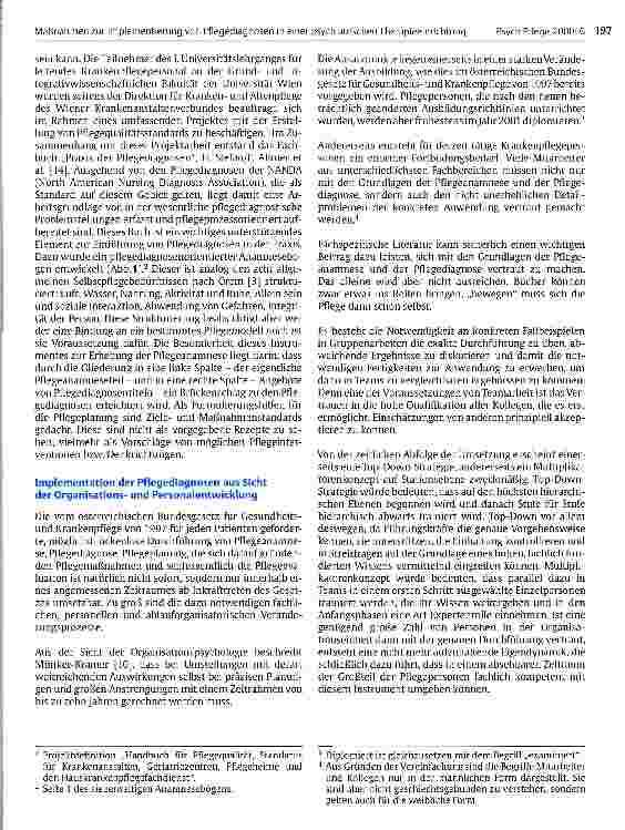 Vorschauseite 2: Maßnahmen zur Implementierung von Pflegediagnosen in einer psychiatrischen Therapieeinrichtung als integratives Element des Pflegeprozesses