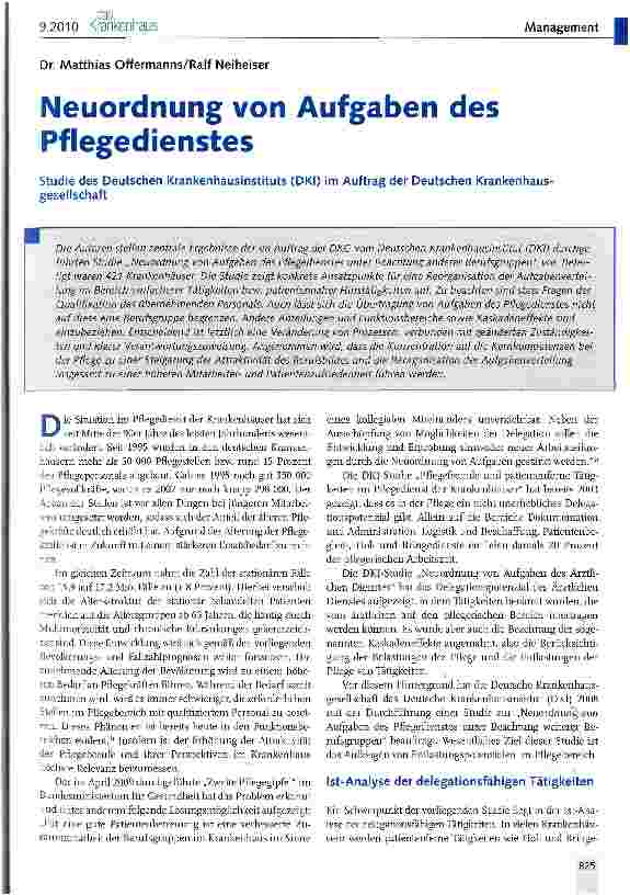 Vorschauseite 1: Neuordnung von Aufgaben des Pflegedienstes