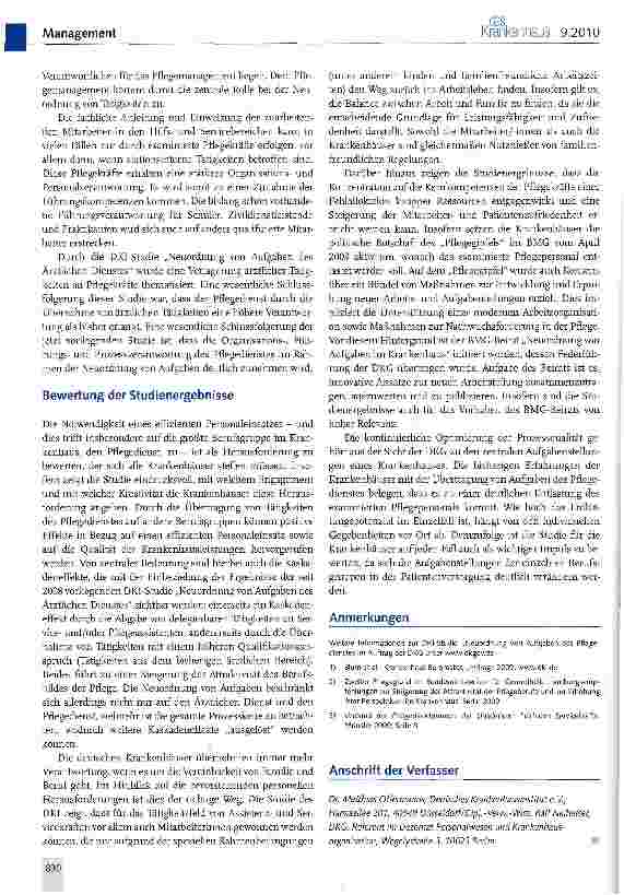 Vorschauseite 6: Neuordnung von Aufgaben des Pflegedienstes