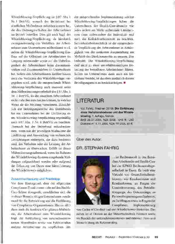 Vorschauseite 4: Verpflichtung der Arbeitnehmer zum Whistleblowing